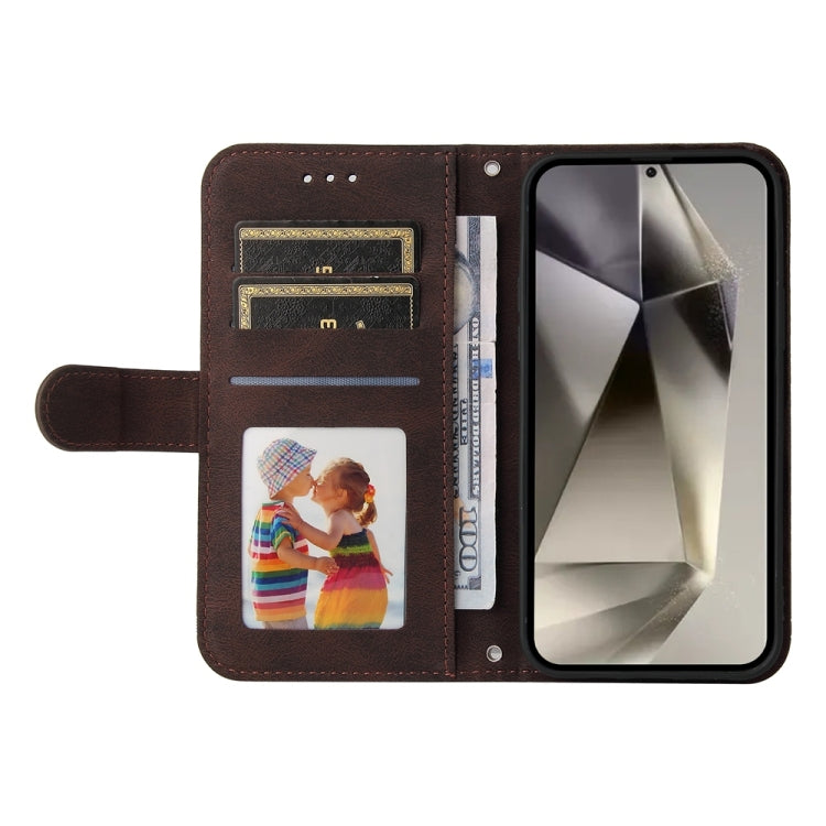 For Samsung Galaxy S25 Ultra 5G Skin Feel Life Tree Metal Button Leather Phone Case(Brown) - Galaxy S25 Ultra 5G Cases by PMC TechLife | Online Shopping South Africa | PMC TechLife | Buy Now Pay Later Mobicred