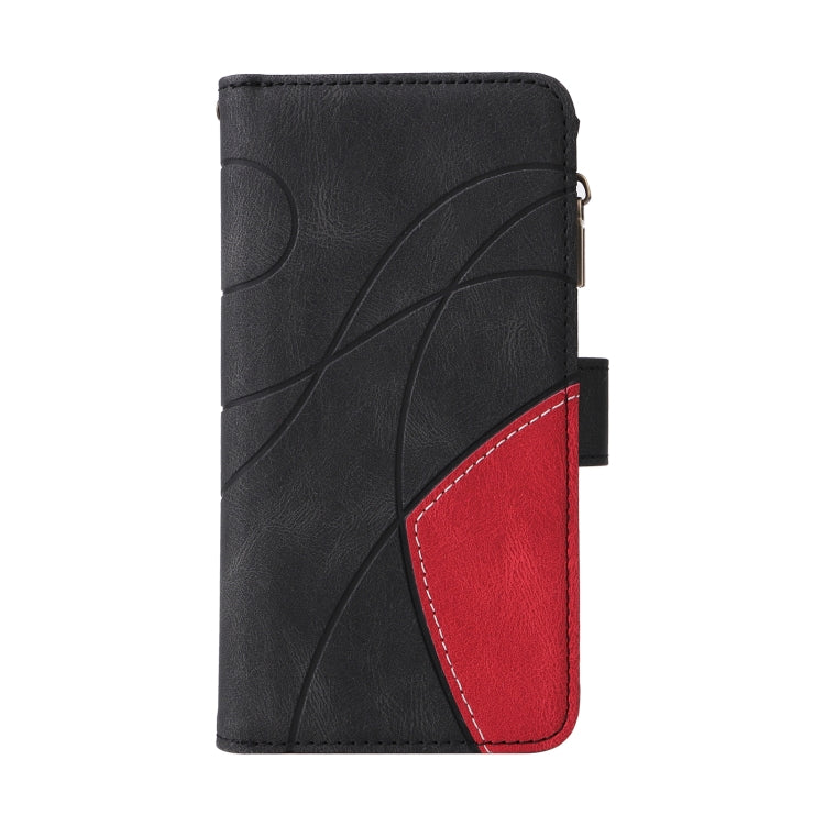 For iPhone 16e Dual-color 9 Card Slots Zipper Wallet Leather Phone Case(Black) - iPhone 16e Cases by PMC TechLife | Online Shopping South Africa | PMC TechLife | Buy Now Pay Later Mobicred