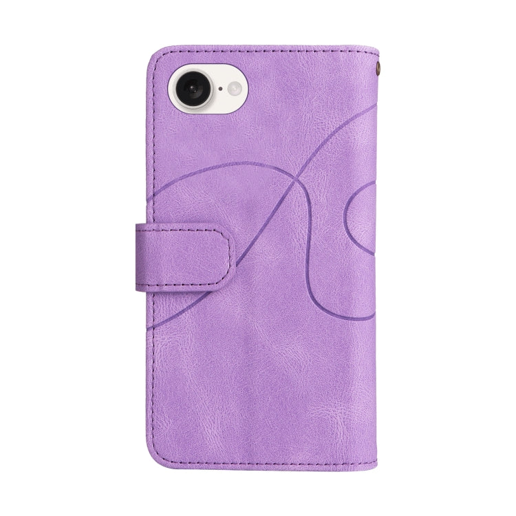 For iPhone 16e Dual-color 9 Card Slots Zipper Wallet Leather Phone Case(Purple) - iPhone 16e Cases by PMC TechLife | Online Shopping South Africa | PMC TechLife | Buy Now Pay Later Mobicred