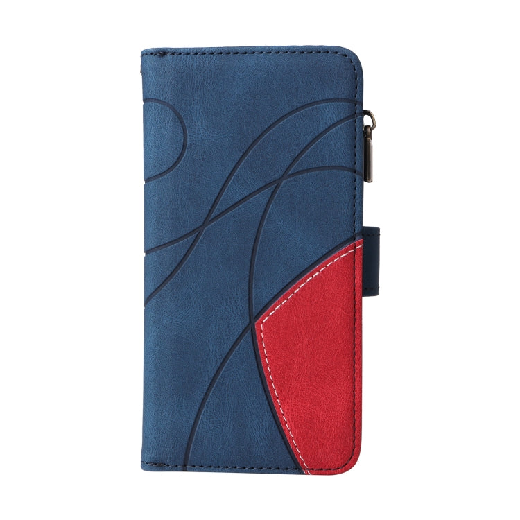 For iPhone 16e Dual-color 9 Card Slots Zipper Wallet Leather Phone Case(Blue) - free shipping - PMC TechLife - Order now!