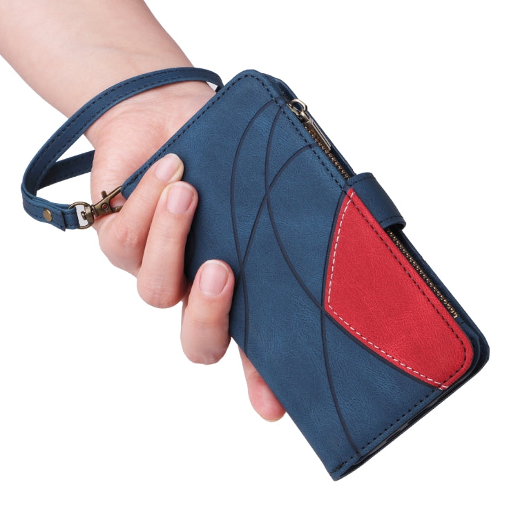 For Samsung Galaxy S25 / S24 5G Dual-color 9 Card Slots Zipper Wallet Leather Phone Case(Blue) - Galaxy S25 5G Cases by PMC Jewellery | Online Shopping South Africa | PMC Jewellery | Buy Now Pay Later Mobicred
