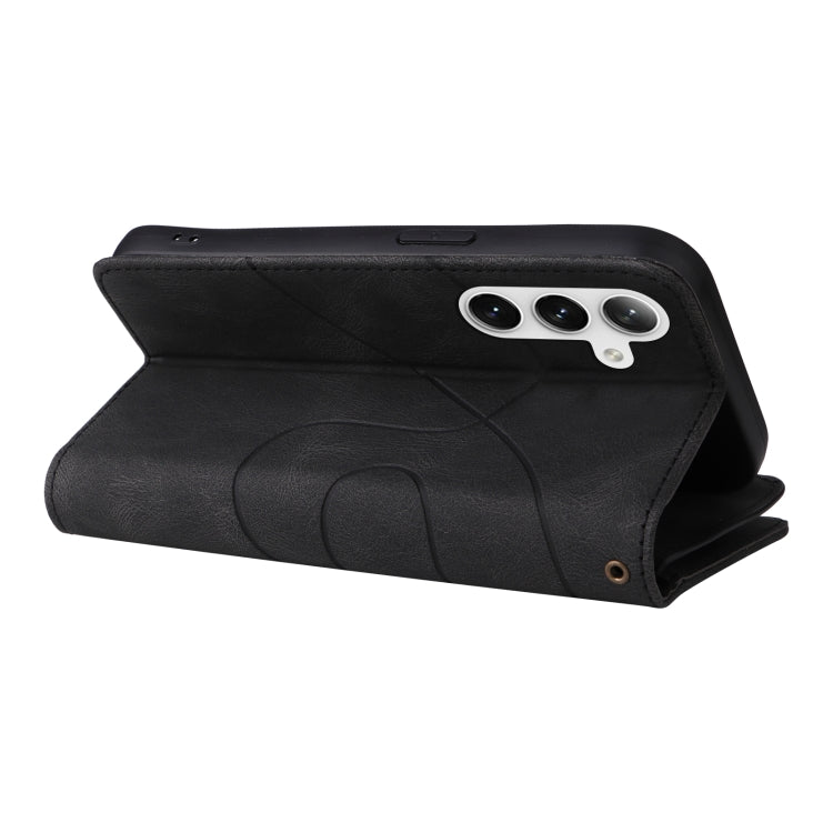 For Samsung Galaxy S25+ / S24+ 5G Dual-color 9 Card Slots Zipper Wallet Leather Phone Case(Black) - Galaxy S25+ 5G Cases by PMC Jewellery | Online Shopping South Africa | PMC Jewellery | Buy Now Pay Later Mobicred