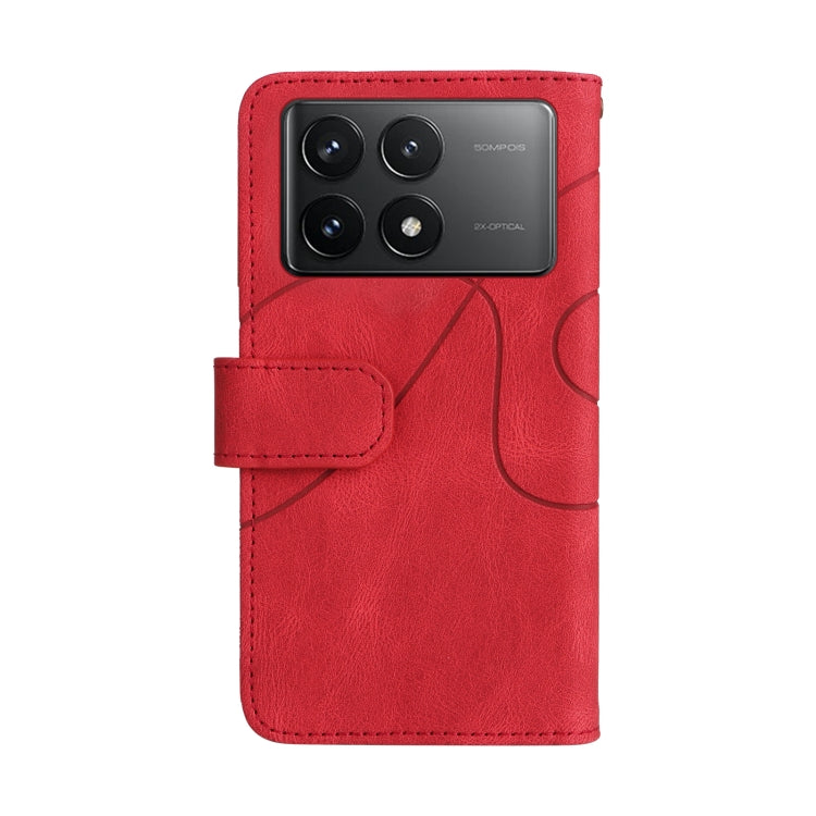 For Redmi K70 Dual-color 9 Card Slots Zipper Wallet Leather Phone Case(Red) - free shipping - PMC Jewellery - Order now!