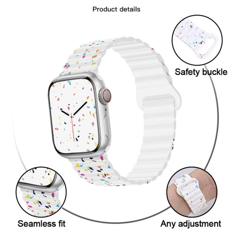 For Apple Watch Series 10 46mm Colorful Dots Magnetic Silicone Watch Band(White) - free shipping - PMc TechLife - Order now!
