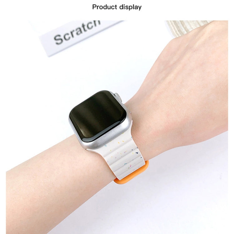 For Apple Watch Series 10 46mm Colorful Dots Magnetic Silicone Watch Band(White) - free shipping - PMc TechLife - Order now!