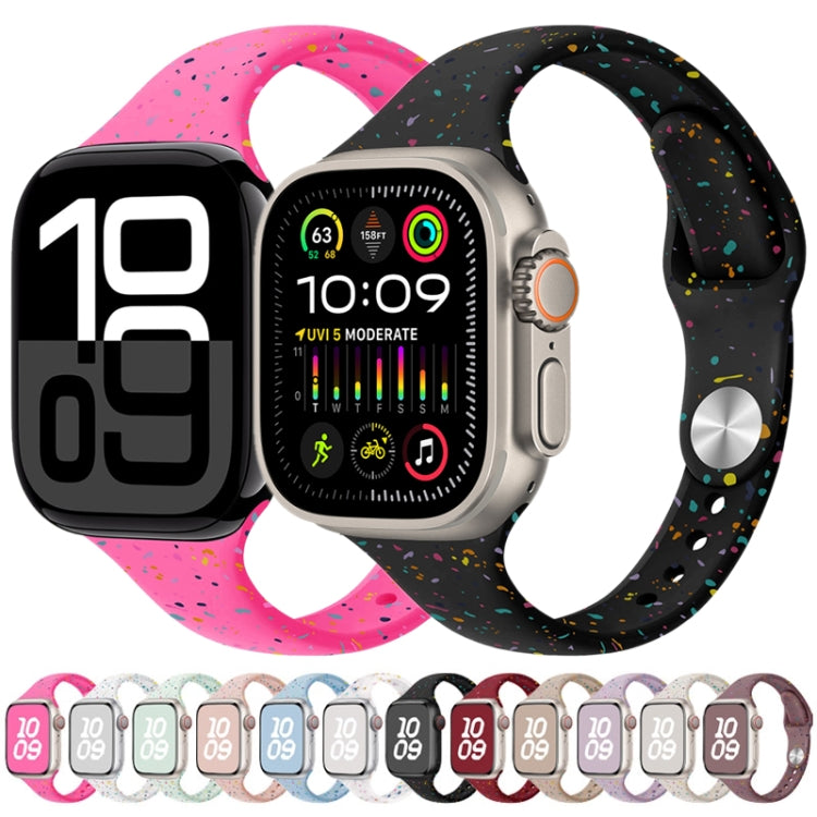 For Apple Watch Series 10 46mm Slim Style Colorful Dots Silicone Watch Band(Pink) - Watch Bands by PMc TechLife | Online Shopping South Africa | PMc TechLife | Buy Now Pay Later Mobicred