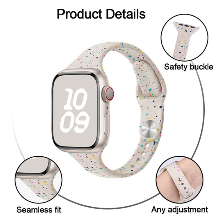 For Apple Watch Series 10 46mm Slim Style Colorful Dots Silicone Watch Band(Pink) - Watch Bands by PMc TechLife | Online Shopping South Africa | PMc TechLife | Buy Now Pay Later Mobicred