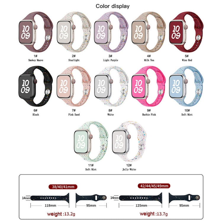 For Apple Watch Series 10 46mm Slim Style Colorful Dots Silicone Watch Band(Pink) - Watch Bands by PMc TechLife | Online Shopping South Africa | PMc TechLife | Buy Now Pay Later Mobicred