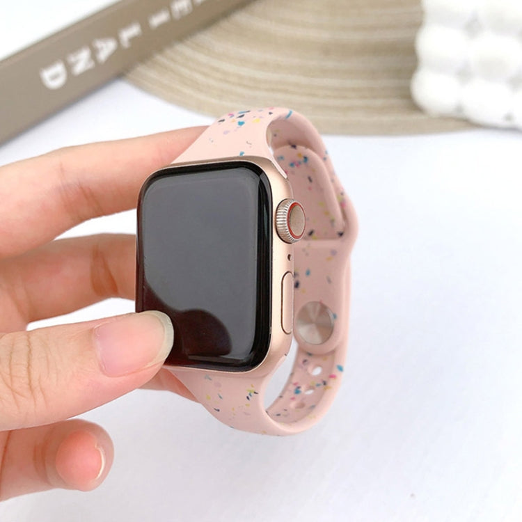 For Apple Watch Series 10 46mm Slim Style Colorful Dots Silicone Watch Band(Pink) - Watch Bands by PMc TechLife | Online Shopping South Africa | PMc TechLife | Buy Now Pay Later Mobicred