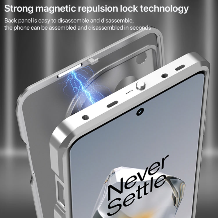 For OnePlus Ace 3 Pro Snap Buckle Single-sided Metal Frame Frosted Phone Case(Space Black) - OnePlus Cases by PMC TechLife | Online Shopping South Africa | PMC TechLife | Buy Now Pay Later Mobicred