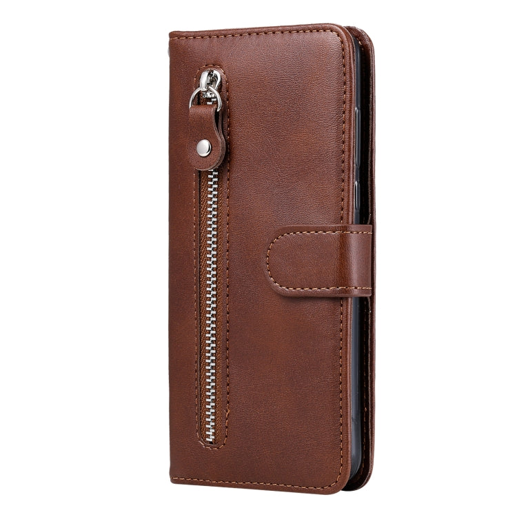 For Samsung Galaxy S25+ 5G Fashion Calf Texture Zipper Leather Phone Case(Brown) - Galaxy S25+ 5G Cases by PMC Jewellery | Online Shopping South Africa | PMC Jewellery | Buy Now Pay Later Mobicred