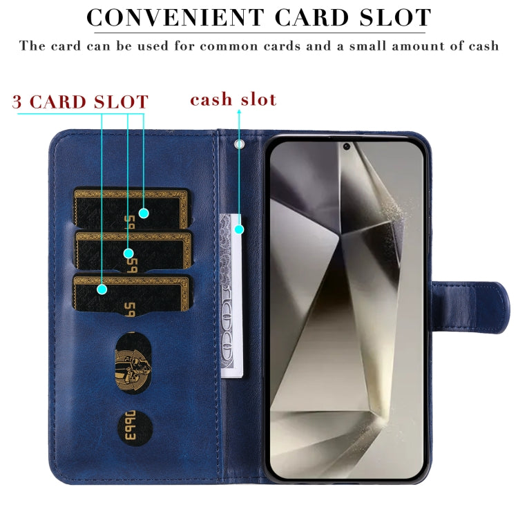 For Samsung Galaxy S25 Ultra 5G Fashion Calf Texture Zipper Leather Phone Case(Blue) - Galaxy S25 Ultra 5G Cases by PMC Jewellery | Online Shopping South Africa | PMC Jewellery | Buy Now Pay Later Mobicred