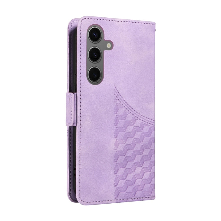 For Samsung Galaxy S25+ 5G Embossed Rhombus Starry Leather Phone Case(Purple) - Galaxy S25+ 5G Cases by PMC TechLife | Online Shopping South Africa | PMC TechLife | Buy Now Pay Later Mobicred