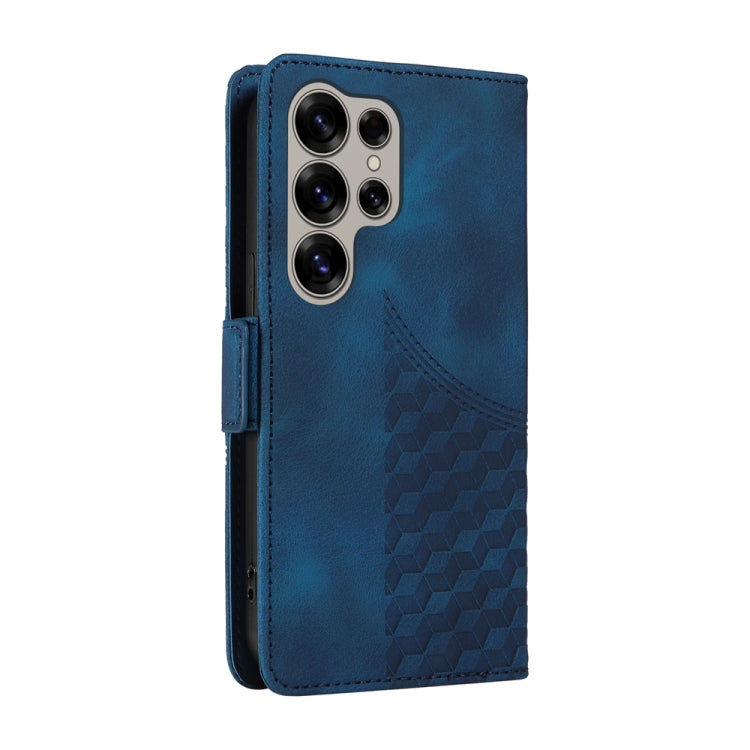 For Samsung Galaxy S25 Ultra 5G Embossed Rhombus Starry Leather Phone Case(Blue) - Galaxy S25 Ultra 5G Cases by PMC TechLife | Online Shopping South Africa | PMC TechLife | Buy Now Pay Later Mobicred