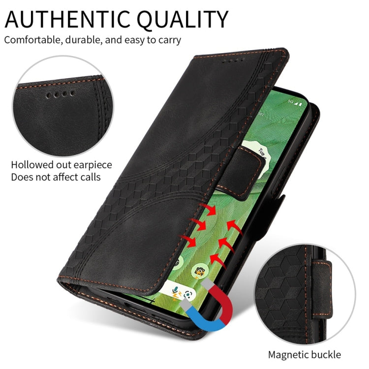 For Samsung Galaxy S25 Ultra 5G Embossed Rhombus Starry Leather Phone Case(Black) - Galaxy S25 Ultra 5G Cases by PMC TechLife | Online Shopping South Africa | PMC TechLife | Buy Now Pay Later Mobicred