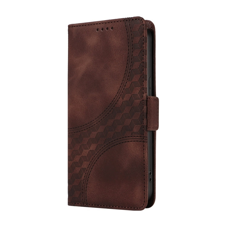 For Samsung Galaxy S25 Ultra 5G Embossed Rhombus Starry Leather Phone Case(Brown) - Galaxy S25 Ultra 5G Cases by PMC TechLife | Online Shopping South Africa | PMC TechLife | Buy Now Pay Later Mobicred