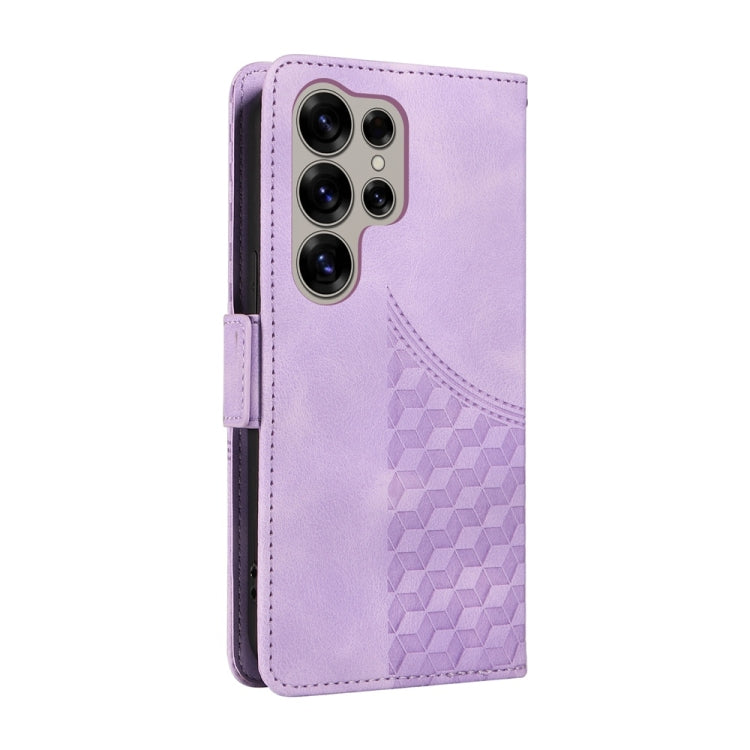 For Samsung Galaxy S25 Ultra 5G Embossed Rhombus Starry Leather Phone Case(Purple) - Galaxy S25 Ultra 5G Cases by PMC TechLife | Online Shopping South Africa | PMC TechLife | Buy Now Pay Later Mobicred
