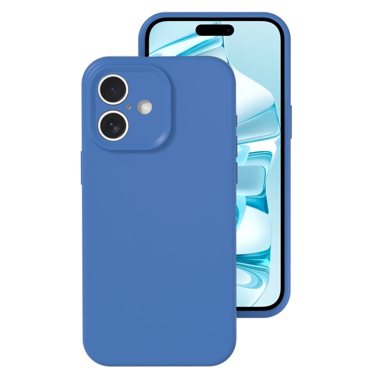 For iPhone 16 Precise Hole Liquid Silicone Jelly Color Full Coverage Phone Case(Navy Blue) - iPhone 16 Cases by PMC TechLife | Online Shopping South Africa | PMC TechLife | Buy Now Pay Later Mobicred