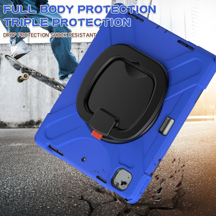 For iPad Air 13 2024 / Air 13 2025 Silicone Hybrid PC Tablet Case with Holder & Shoulder Strap(Blue) - free shipping - PMC Jewellery - Order now!