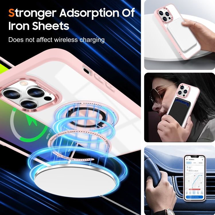 For iPhone 16 Pro Max Magnetic Rotating Ring Holder Phone Case(Pink) - iPhone 16 Pro Max Cases by PMC TechLife | Online Shopping South Africa | PMC TechLife | Buy Now Pay Later Mobicred