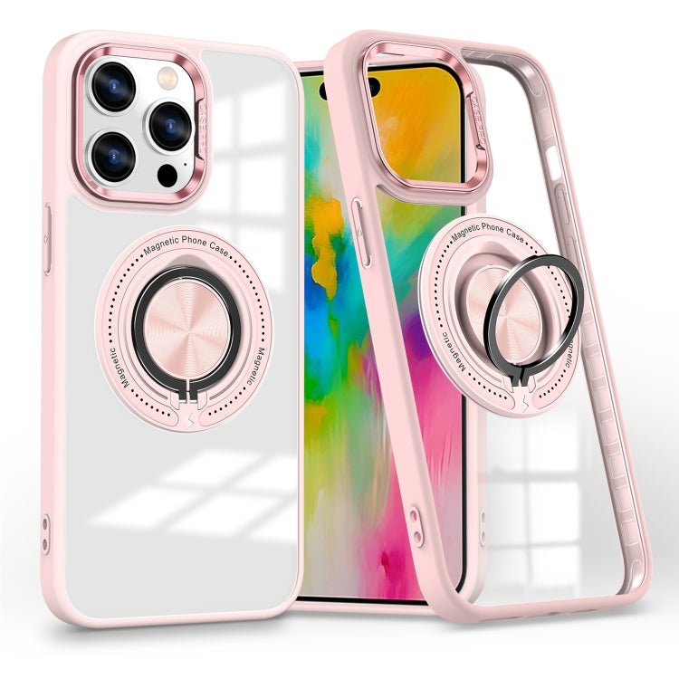 For iPhone 16 Pro Magnetic Rotating Ring Holder Phone Case(Pink) - iPhone 16 Pro Cases by PMC TechLife | Online Shopping South Africa | PMC TechLife | Buy Now Pay Later Mobicred