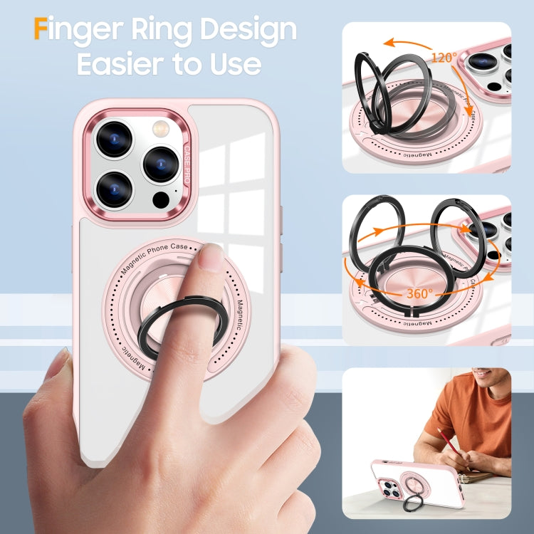 For iPhone 16 Pro Magnetic Rotating Ring Holder Phone Case(Pink) - iPhone 16 Pro Cases by PMC TechLife | Online Shopping South Africa | PMC TechLife | Buy Now Pay Later Mobicred