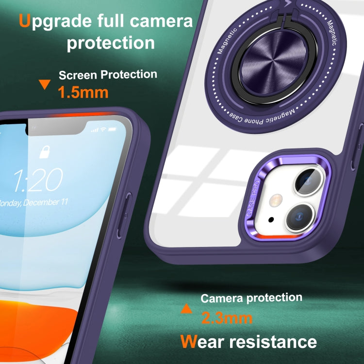 For iPhone 16 Magnetic Rotating Ring Holder Phone Case(Dark Purple) - iPhone 16 Cases by PMC TechLife | Online Shopping South Africa | PMC TechLife | Buy Now Pay Later Mobicred