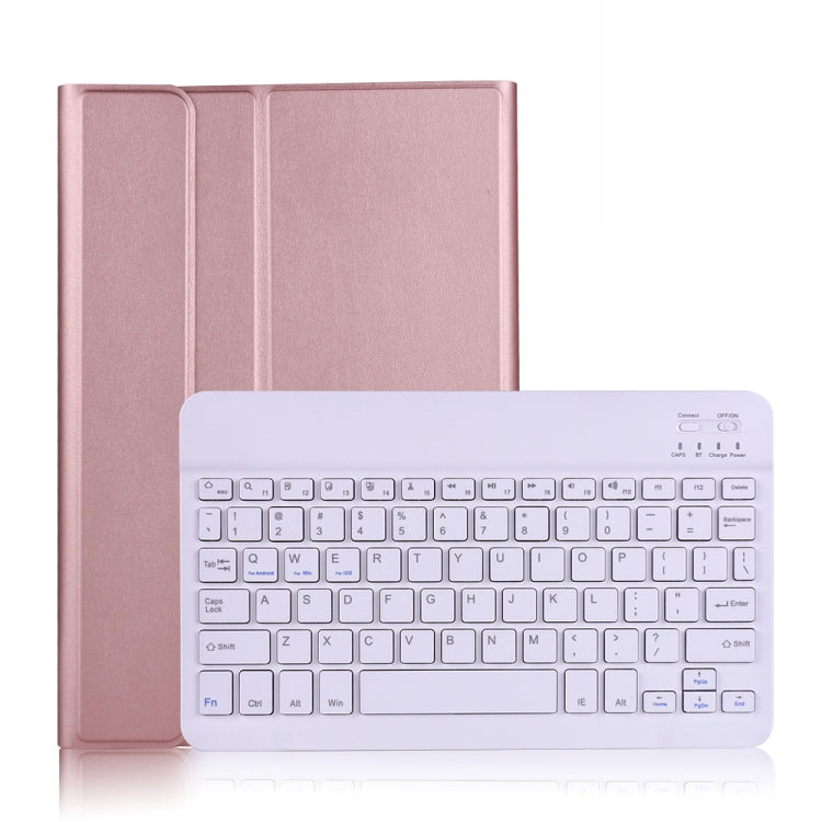 A500 For Samsung Galaxy Tab A7 T500/T505 10.4 inch 2020 Detachable Bluetooth Keyboard Ultrathin Horizontal Flip Leather Tablet Case with Holder & Elastic Band(Rose Gold) - Samsung Keyboard by PMC TechLife | Online Shopping South Africa | PMC TechLife | Buy Now Pay Later Mobicred