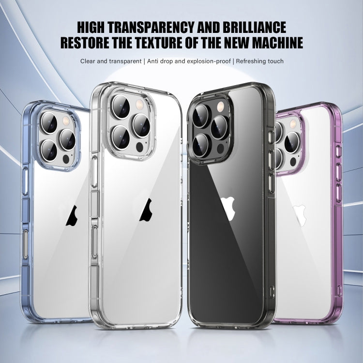 For iPhone 16 Pro PC Hybrid TPU Full Coverage Shockproof Phone Case(Transparent Blue) - free shipping - PMC TechLife - Order now!