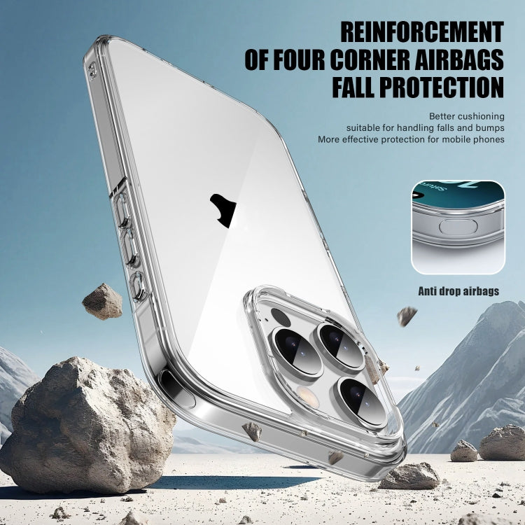 For iPhone 16 Pro Max PC Hybrid TPU Full Coverage Shockproof Phone Case(Transparent) - iPhone 16 Pro Max Cases by PMC TechLife | Online Shopping South Africa | PMC TechLife | Buy Now Pay Later Mobicred