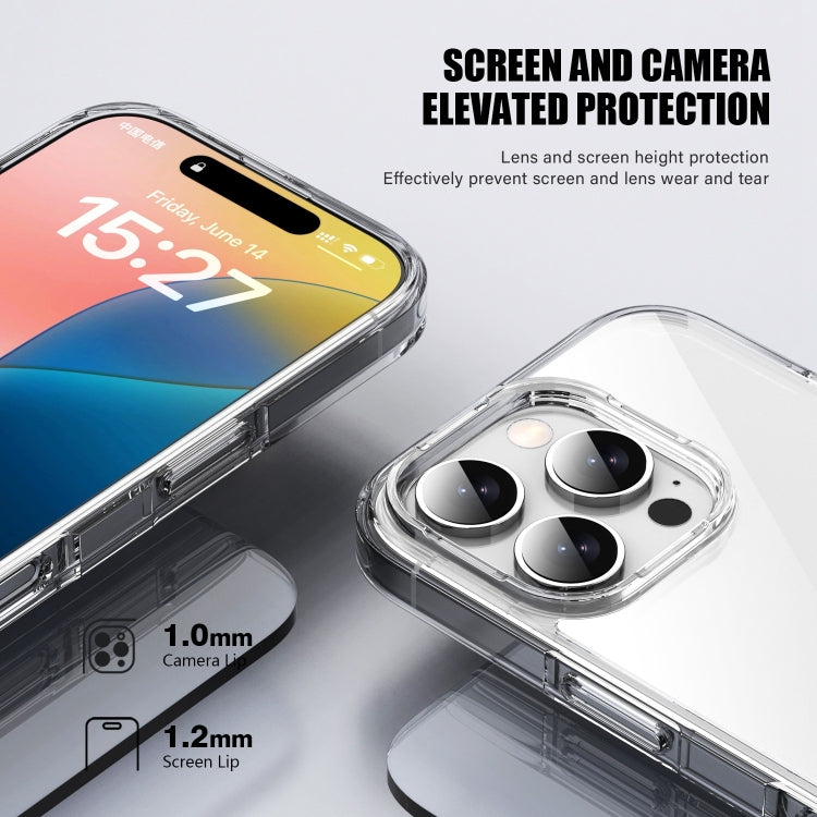 For iPhone 16 Pro Max PC Hybrid TPU Full Coverage Shockproof Phone Case(Transparent) - iPhone 16 Pro Max Cases by PMC TechLife | Online Shopping South Africa | PMC TechLife | Buy Now Pay Later Mobicred