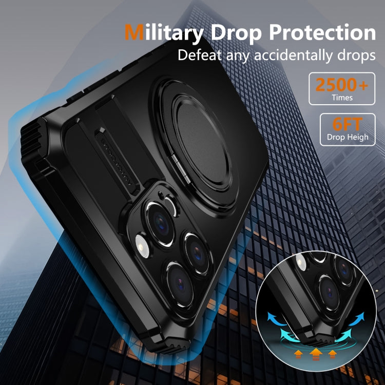 For iPhone 16 Pro Rotating Magnetic Holder Phone Case(Black) - iPhone 16 Pro Cases by PMC TechLife | Online Shopping South Africa | PMC TechLife | Buy Now Pay Later Mobicred