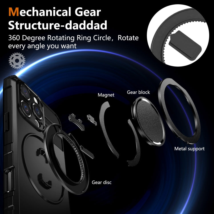 For iPhone 16 Pro Rotating Magnetic Holder Phone Case(Black) - iPhone 16 Pro Cases by PMC TechLife | Online Shopping South Africa | PMC TechLife | Buy Now Pay Later Mobicred