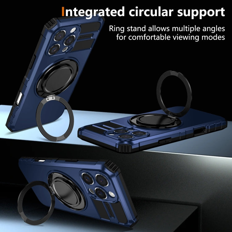 For iPhone 16 Pro Max Rotating Magnetic Holder Phone Case(Royal Blue) - iPhone 16 Pro Max Cases by PMC TechLife | Online Shopping South Africa | PMC TechLife | Buy Now Pay Later Mobicred
