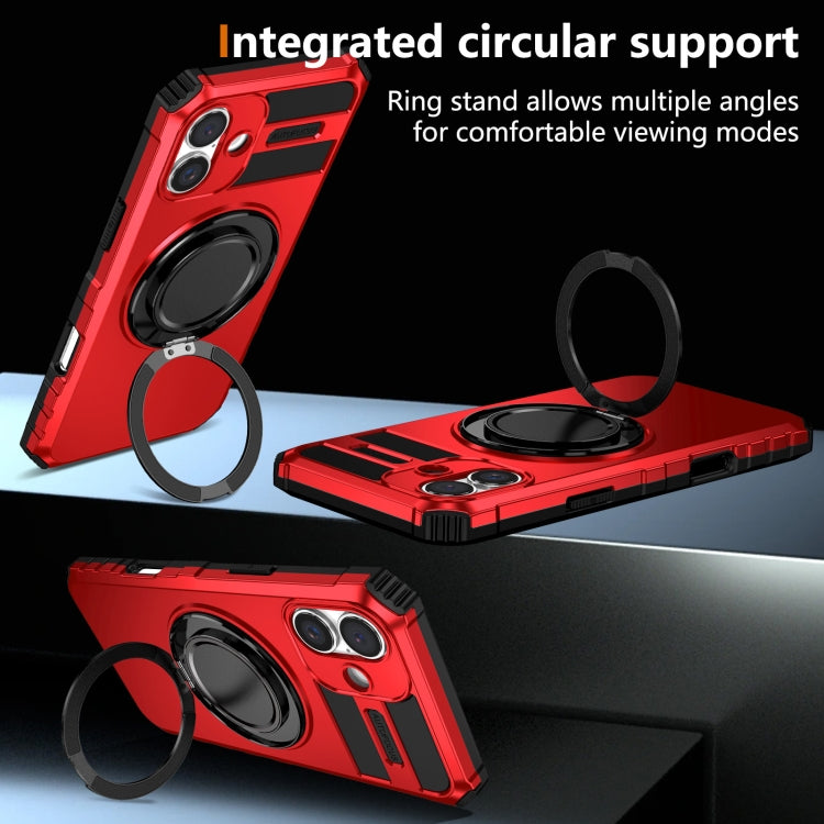 For iPhone 16 Plus Rotating Magnetic Holder Phone Case(Red) - iPhone 16 Plus Cases by PMC TechLife | Online Shopping South Africa | PMC TechLife | Buy Now Pay Later Mobicred
