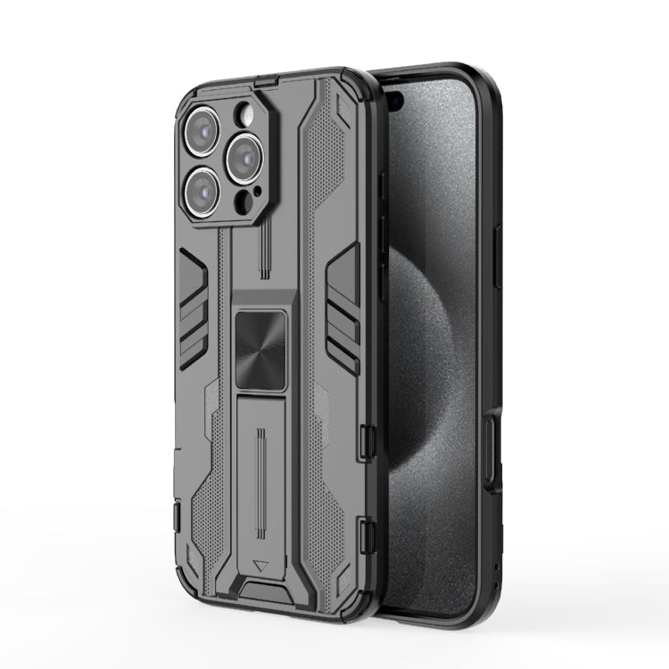 For iPhone 16 Pro Max Supersonic PC + TPU Holder Phone Case(Black) - iPhone 16 Pro Max Cases by PMC TechLife | Online Shopping South Africa | PMC TechLife | Buy Now Pay Later Mobicred