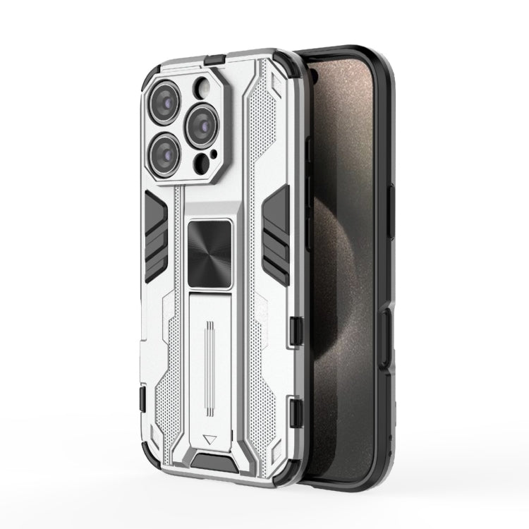 For iPhone 16 Pro Supersonic PC + TPU Holder Phone Case(White) - iPhone 16 Pro Cases by PMC TechLife | Online Shopping South Africa | PMC TechLife | Buy Now Pay Later Mobicred