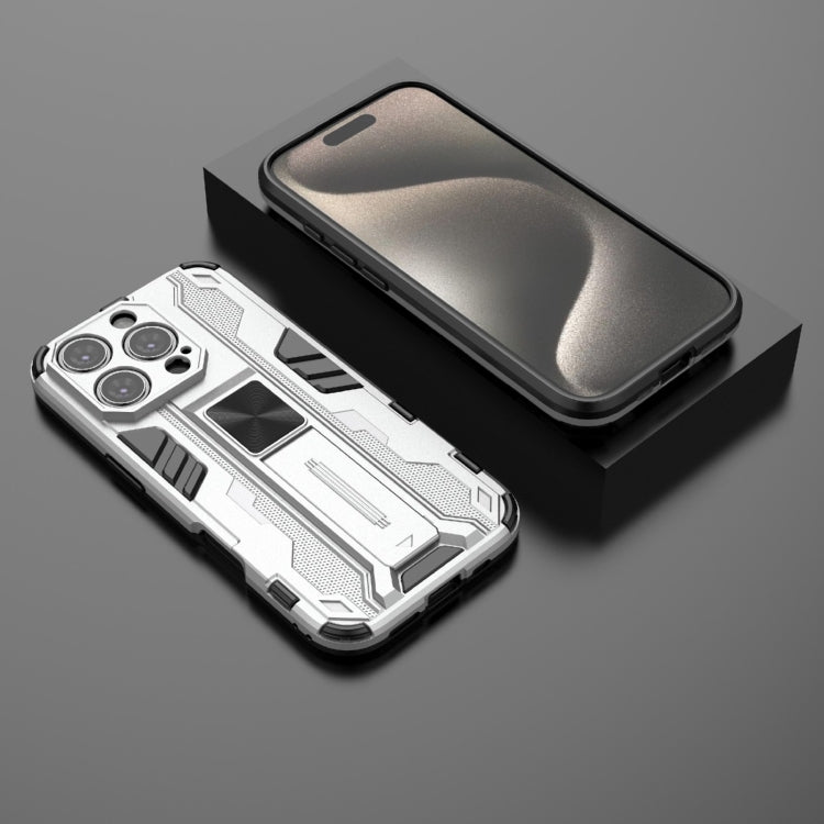 For iPhone 16 Pro Supersonic PC + TPU Holder Phone Case(White) - iPhone 16 Pro Cases by PMC TechLife | Online Shopping South Africa | PMC TechLife | Buy Now Pay Later Mobicred