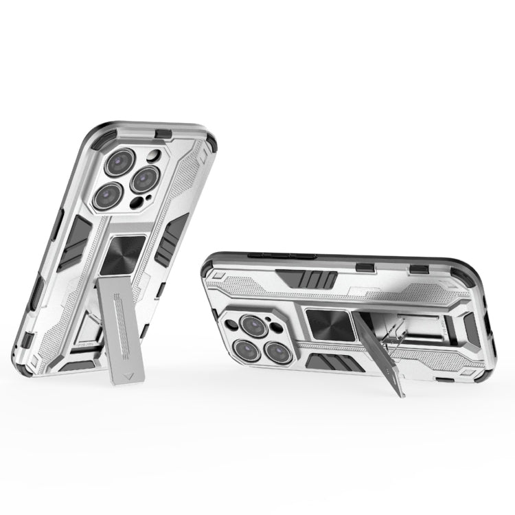 For iPhone 16 Pro Supersonic PC + TPU Holder Phone Case(White) - iPhone 16 Pro Cases by PMC TechLife | Online Shopping South Africa | PMC TechLife | Buy Now Pay Later Mobicred