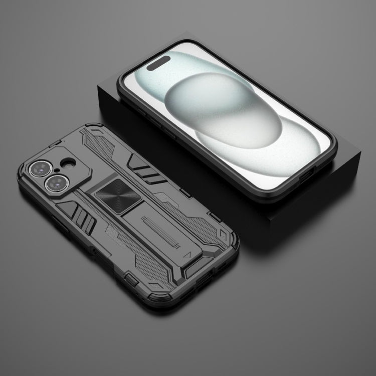 For iPhone 16 Supersonic PC + TPU Holder Phone Case(Black) - iPhone 16 Cases by PMC TechLife | Online Shopping South Africa | PMC TechLife | Buy Now Pay Later Mobicred