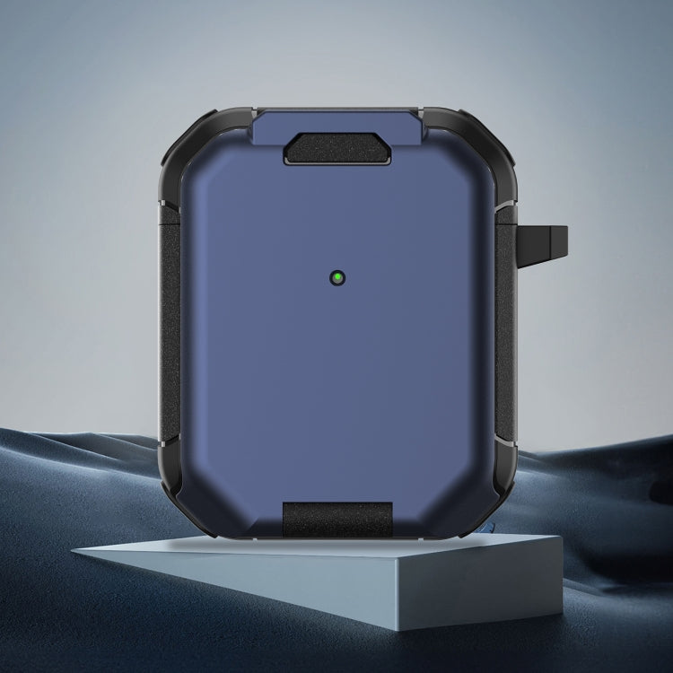 For AirPods 2 / 1 Phone Holder Design Earbuds Box Protective Case(Dark Blue) - For AirPods 1/2 by PMC Jewellery | Online Shopping South Africa | PMC Jewellery | Buy Now Pay Later Mobicred