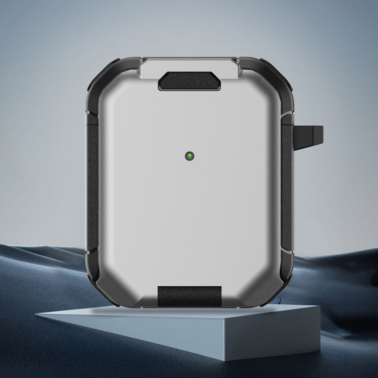 For AirPods 2 / 1 Phone Holder Design Earbuds Box Protective Case(Grey) - For AirPods 1/2 by PMC Jewellery | Online Shopping South Africa | PMC Jewellery | Buy Now Pay Later Mobicred