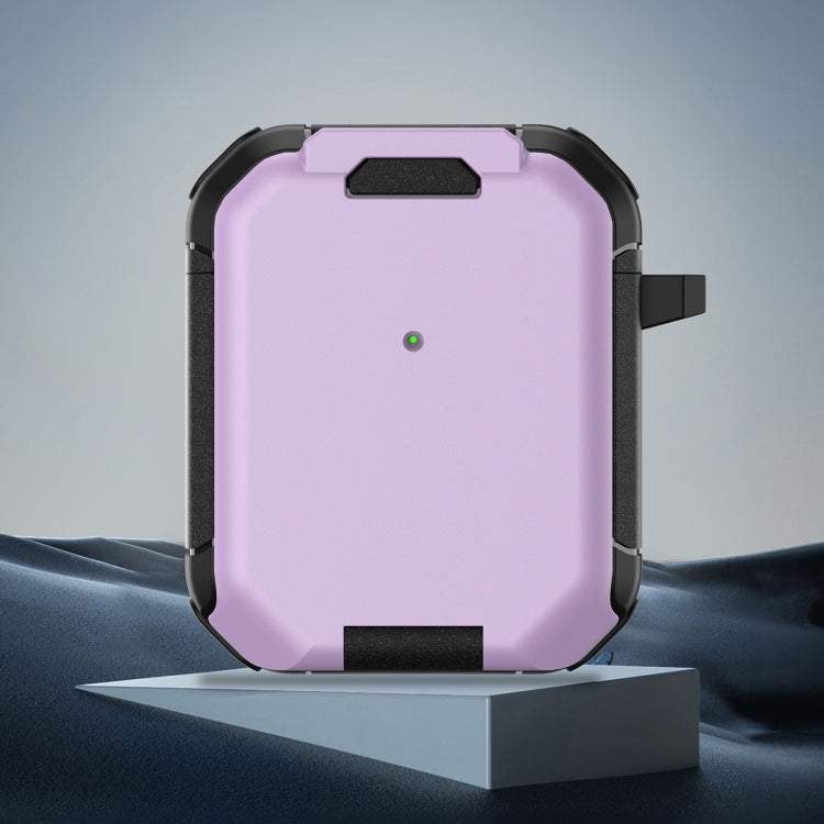 For AirPods 2 / 1 Phone Holder Design Earbuds Box Protective Case(Purple) - For AirPods 1/2 by PMC Jewellery | Online Shopping South Africa | PMC Jewellery | Buy Now Pay Later Mobicred