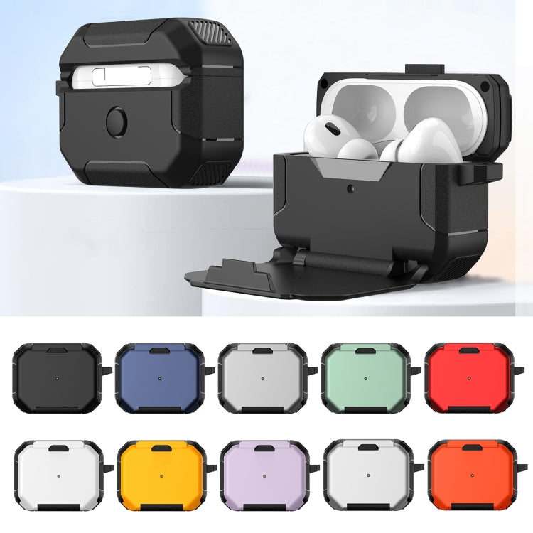 For AirPods 2 / 1 Phone Holder Design Earbuds Box Protective Case(Yellow) - For AirPods 1/2 by PMC Jewellery | Online Shopping South Africa | PMC Jewellery | Buy Now Pay Later Mobicred