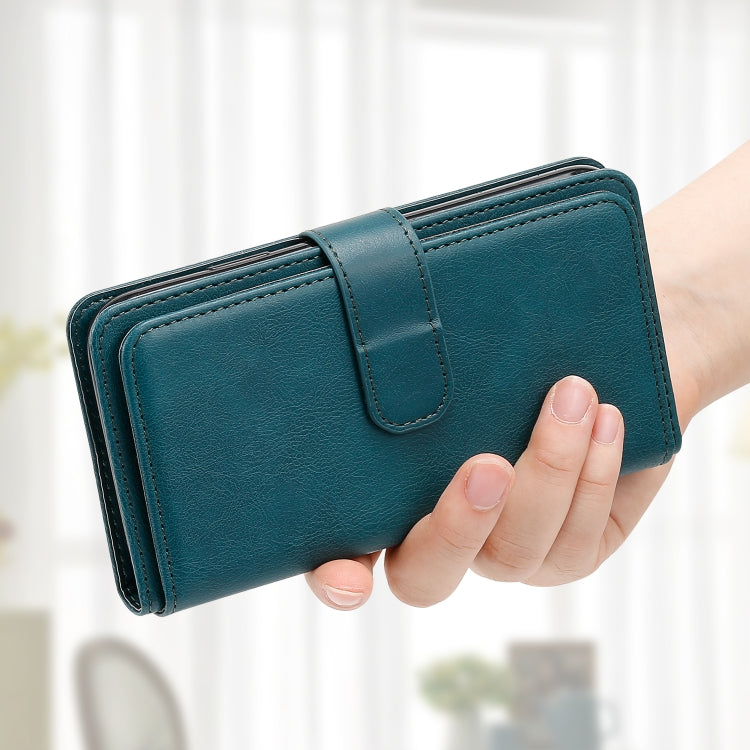 For Samsung Galaxy S25 Ultra 5G Multi-Function Wallet 10 Card Slots Leather Phone Case(Dark Green) - Galaxy S25 Ultra 5G Cases by PMC Jewellery | Online Shopping South Africa | PMC Jewellery | Buy Now Pay Later Mobicred
