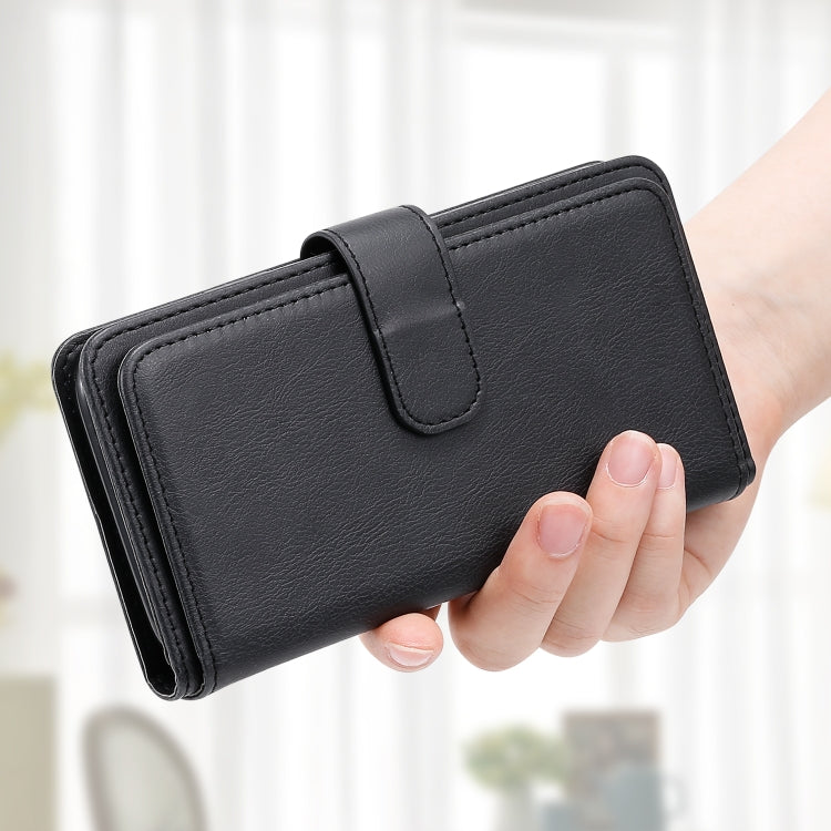 For Samsung Galaxy S25 / S24 5G Multi-Function Wallet 10 Card Slots Leather Phone Case(Black) - free shipping - PMC Jewellery - Order now!