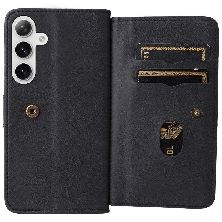 For Samsung Galaxy S25 / S24 5G Multi-Function Wallet 10 Card Slots Leather Phone Case(Black) - free shipping - PMC Jewellery - Order now!