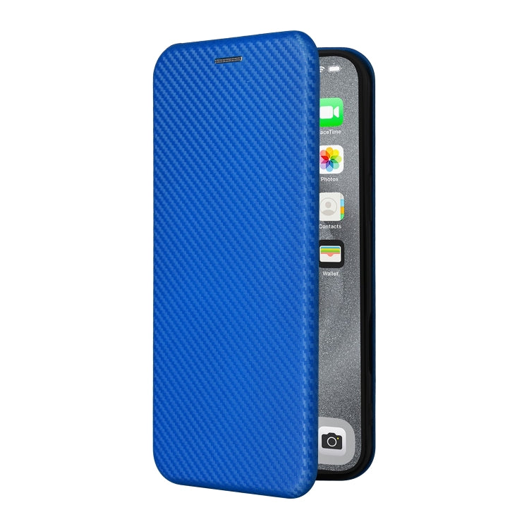 For iPhone 16 Pro Carbon Fiber Texture Flip Leather Phone Case(Blue) - iPhone 16 Pro Cases by PMC TechLife | Online Shopping South Africa | PMC TechLife | Buy Now Pay Later Mobicred