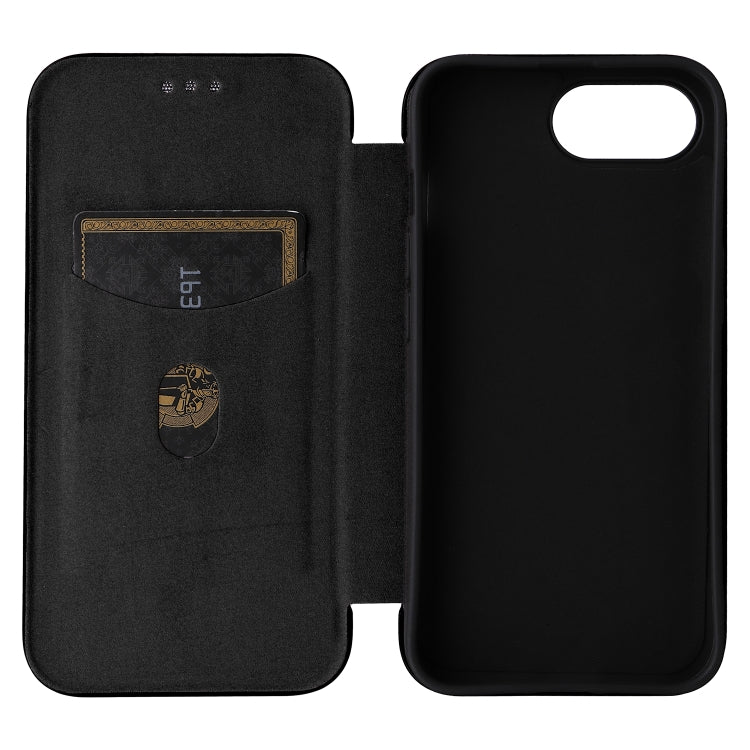 For iPhone 16e Carbon Fiber Texture Flip Leather Phone Case(Black) - iPhone 16e Cases by PMC TechLife | Online Shopping South Africa | PMC TechLife | Buy Now Pay Later Mobicred