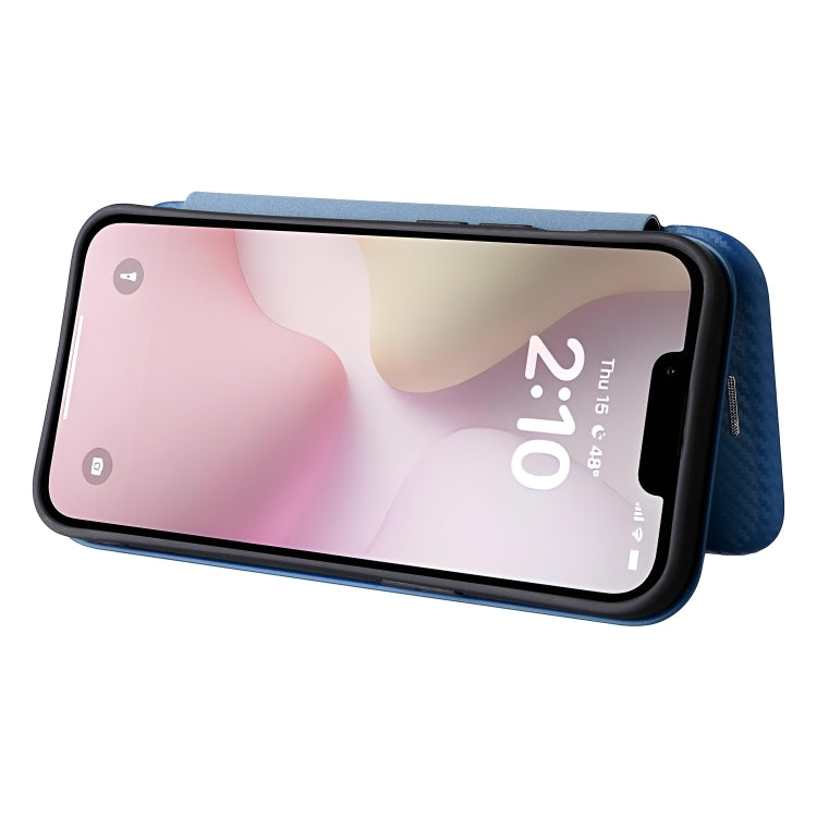 For iPhone SE 2024 Carbon Fiber Texture Flip Leather Phone Case(Blue) - free shipping - PMC TechLife - Order now!